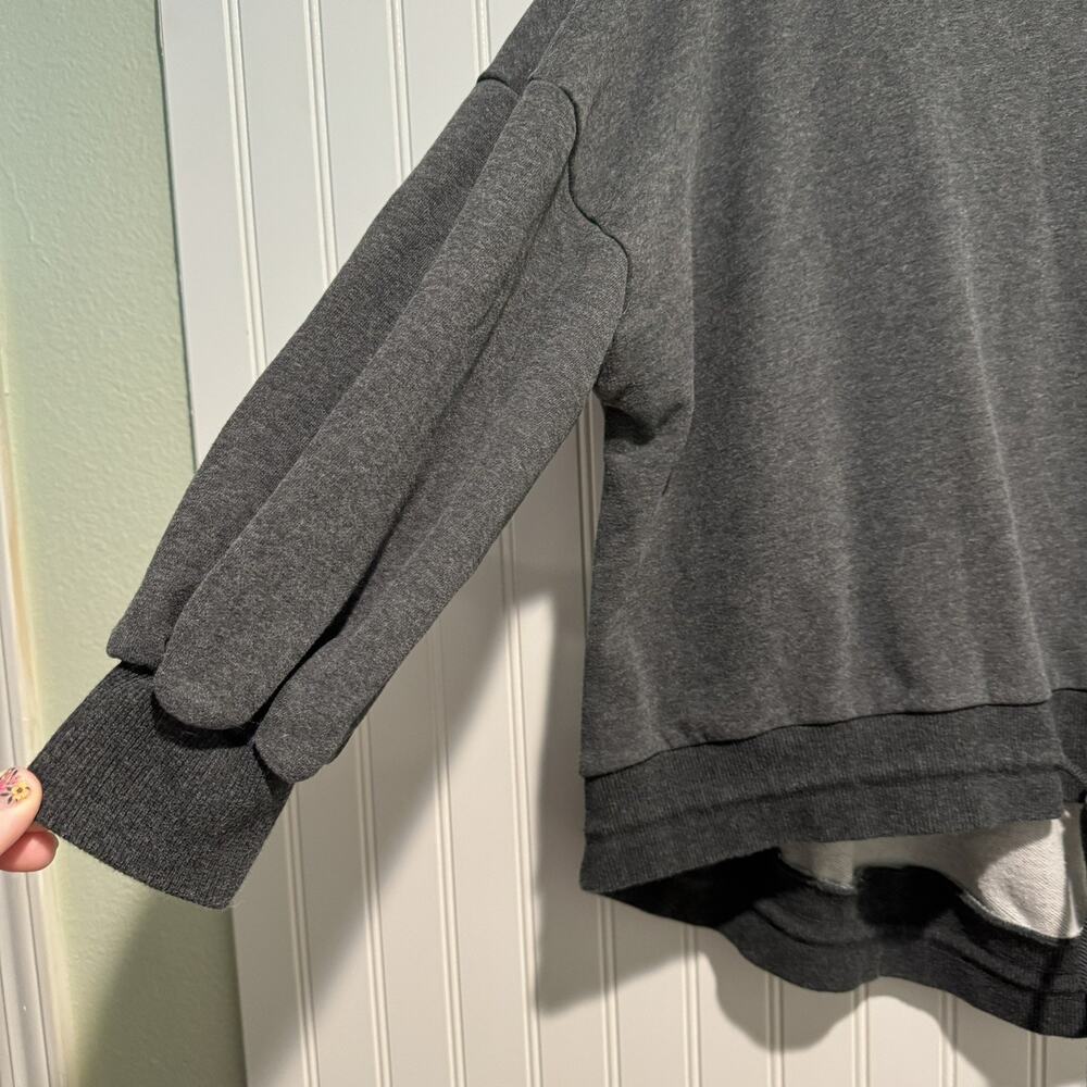 NAP Gray Terry Boxy Sweatshirt Drawstring Waist Size Medium - Picture 3 of 8